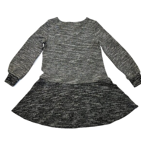 LOFT Women's Metallic Gray Sweater Dress, Medium, Balloon Sleeve, Fit & Flare - Picture 14 of 16